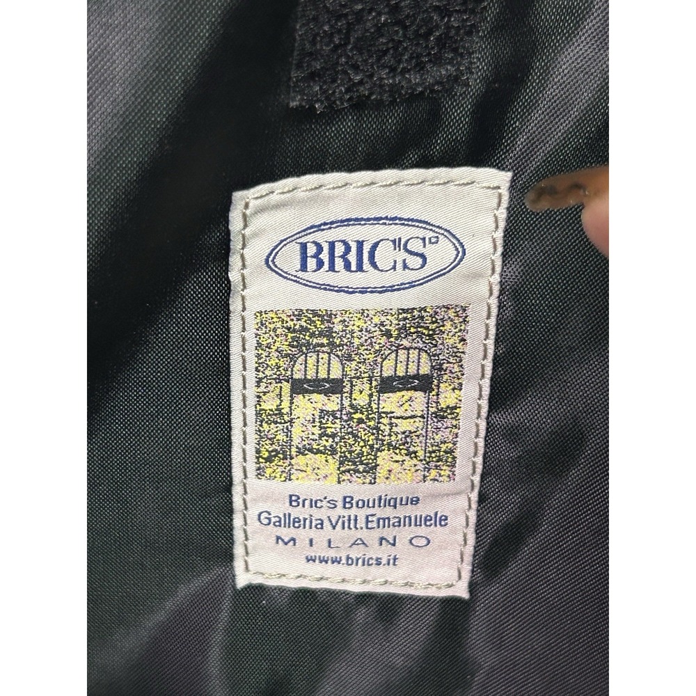 black nylon BRIC'S Milano Briefcase Leather Logo Front Pocket - Picture 5 of 8